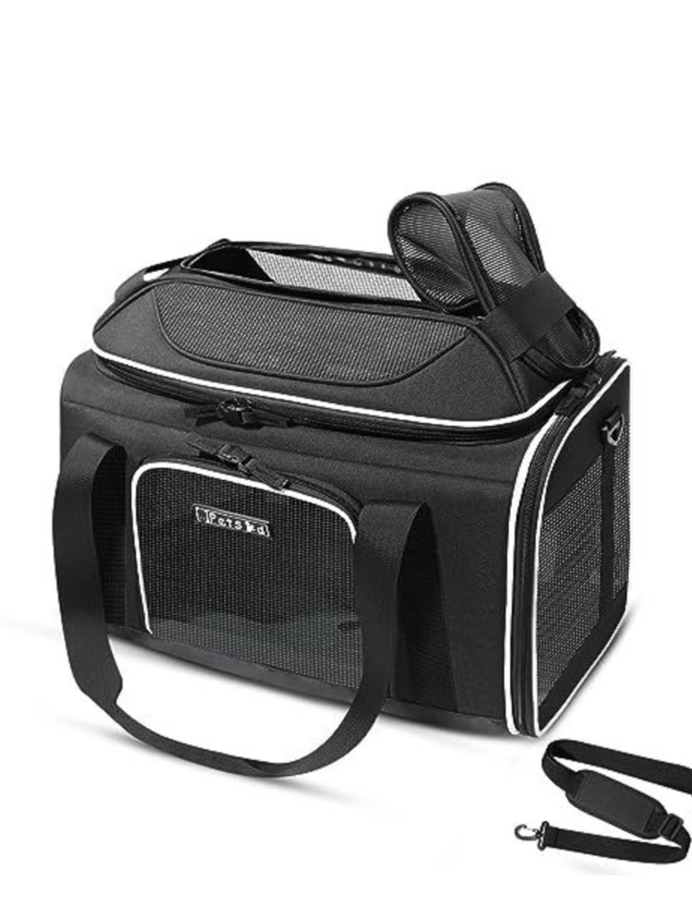 AS IS Petskd Black Pet Carrier -top expandable- for Small Cats and Dogs NEW